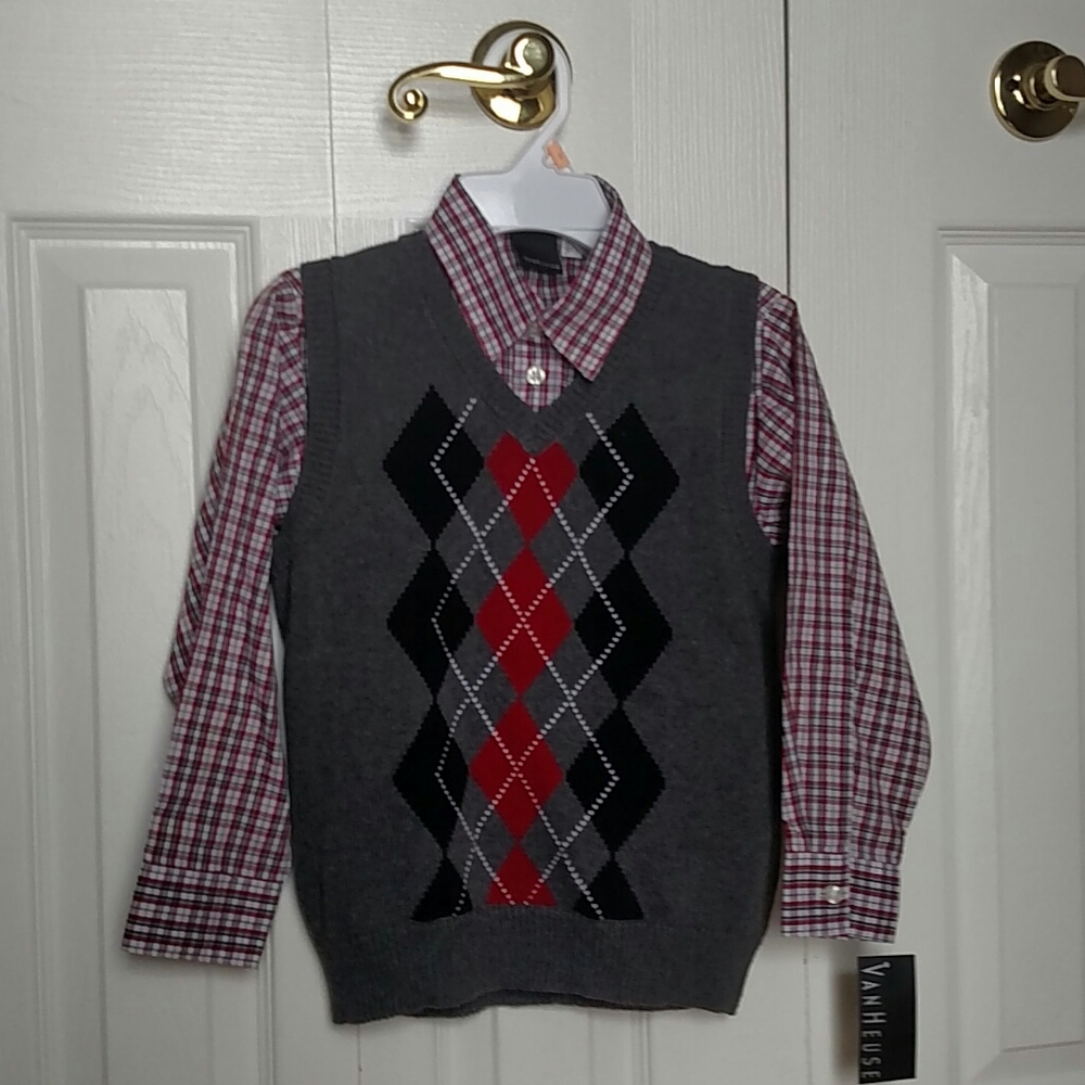 Van Heusen Size 7 Boy's shirt and vest.